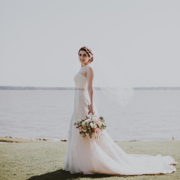 DAVID’S BRIDAL | Sweetheart A-Line Tulle & Lace Wedding Dress - Picture 7 of 7